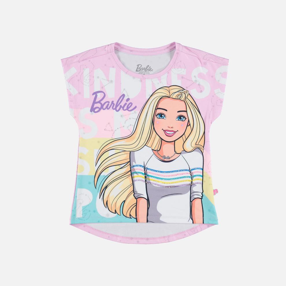 Oferta de Camiseta de niña, manga corta lila/verde azul de Barbie por $66990 en MIC