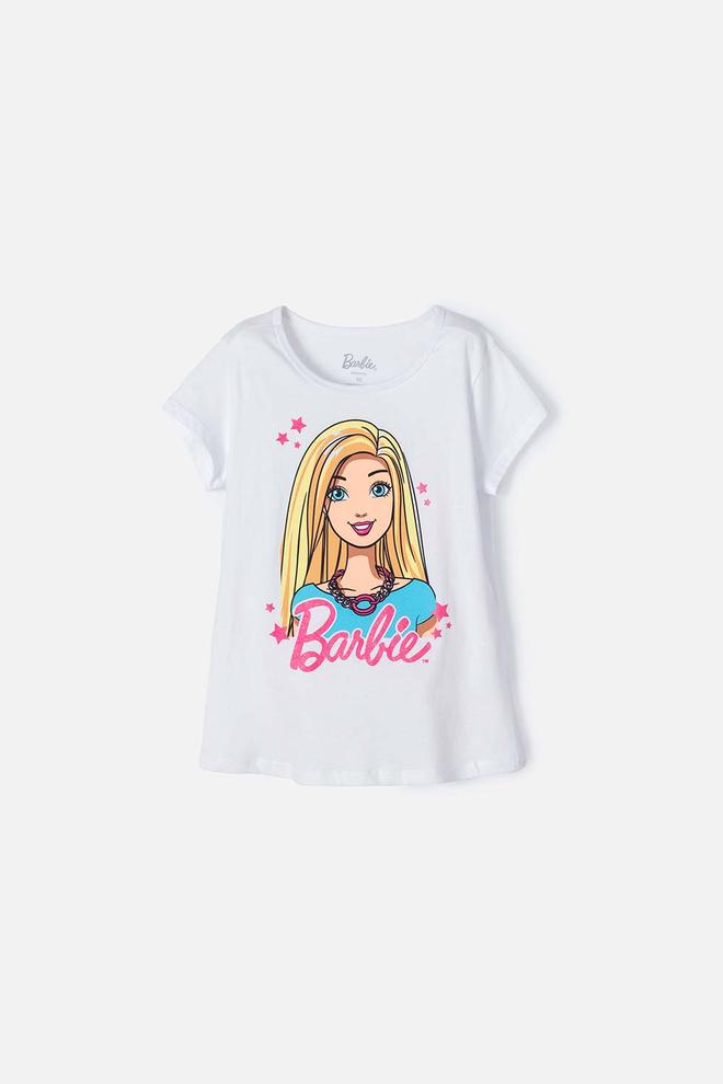 Oferta de Camiseta manga corta blanca para niña de Barbie por $52990 en MIC