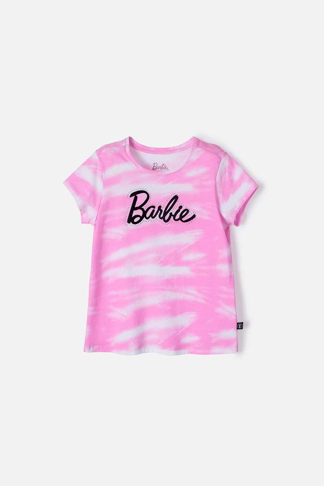 Oferta de Camiseta de Barbie rosada manga corta para niña por $34995 en MIC