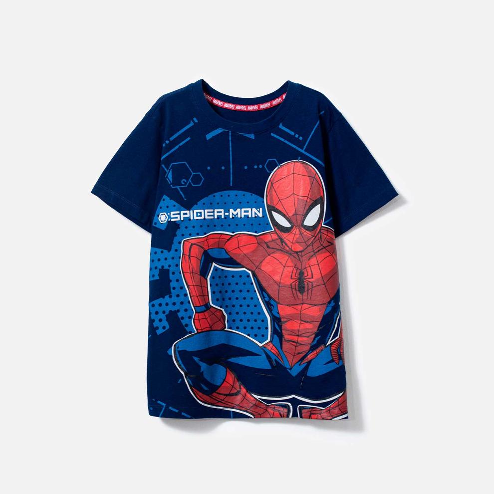 Oferta de Camiseta de SpiderMan manga corta azul para niño por $53991 en MIC