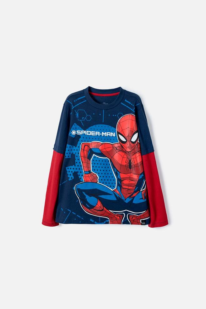 Oferta de Camiseta de Spiderman azul oscura manga larga para niño por $64990 en MIC