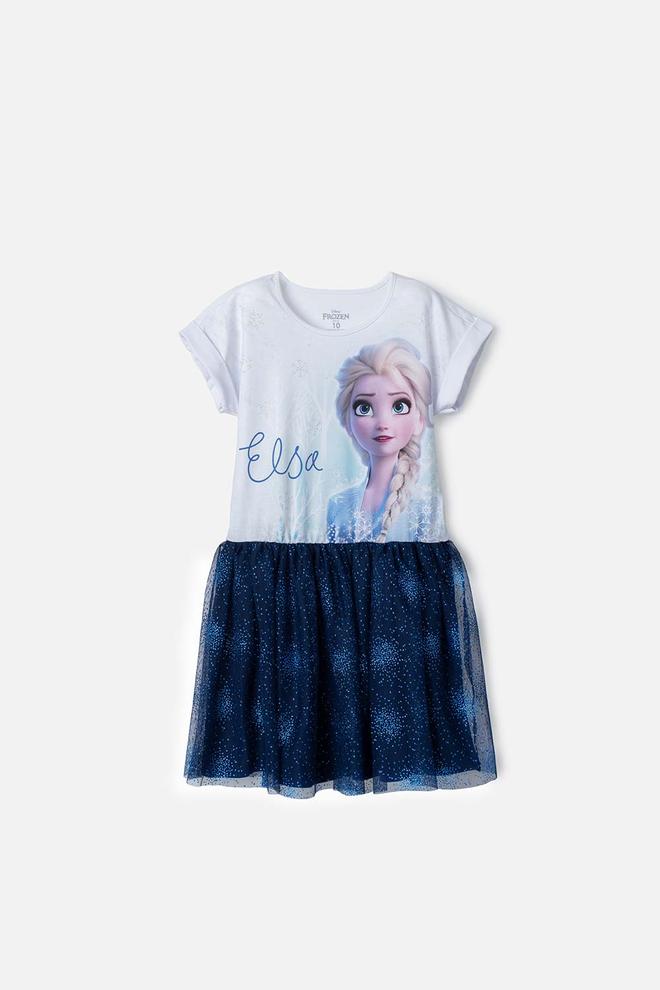 Oferta de Vestido de Frozen con tull blanco y azul para niña por $66493 en MIC