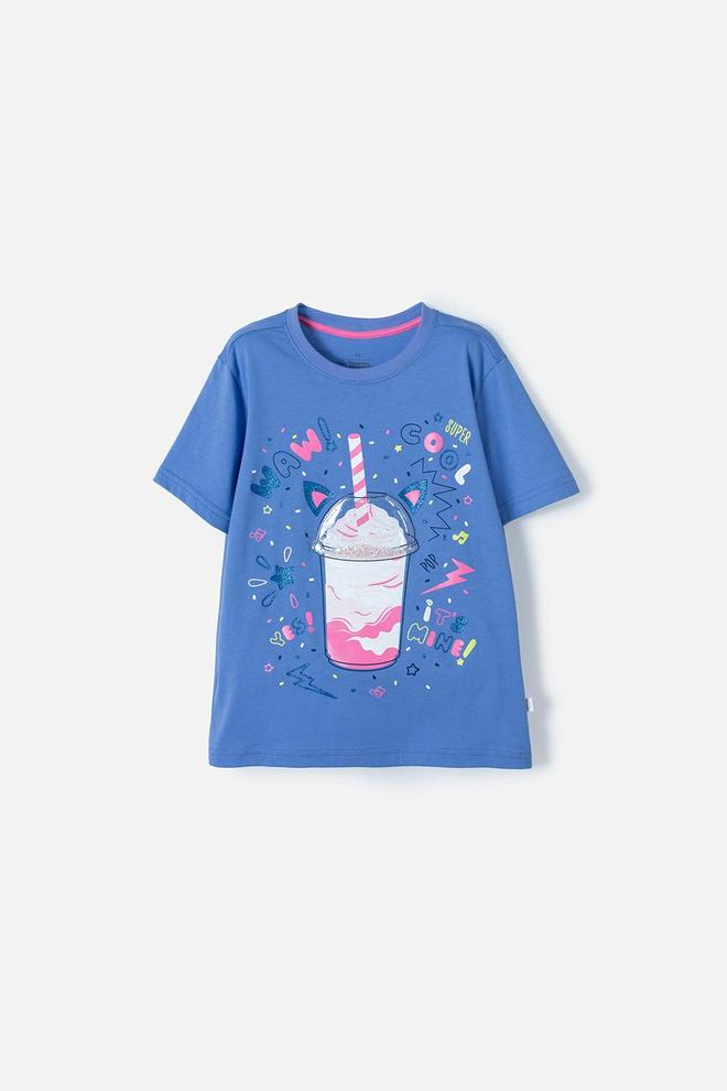 Oferta de Camiseta Mic azul hortensia manga corta para niña por $43992 en MIC
